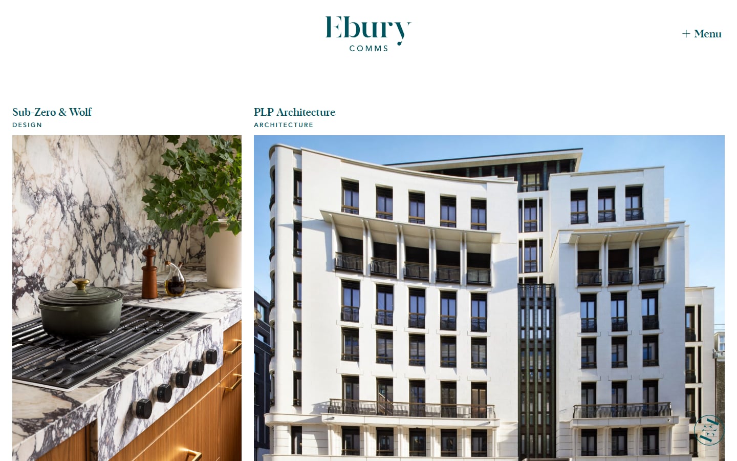 Ebury Comms portfolio: Sub-Zero & Wolf and PLP Architecture campaigns